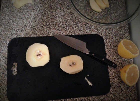 Chopping quinces